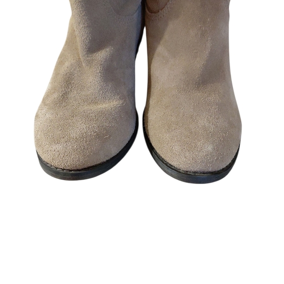 White Mountain Slammin Western Ankle Boots Tan Suede Shortie Cowgirl Boots Sz 6 - Picture 4 of 10